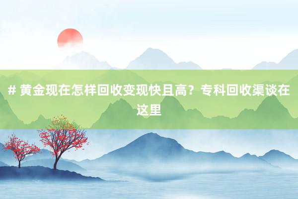# 黄金现在怎样回收变现快且高？专科回收渠谈在这里
